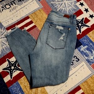 Judy Blue Distressed Hugh waisted  skinny leg jeans